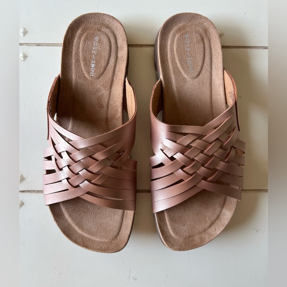Easy Spirit Rose Gold/Bronze Woven Sandals